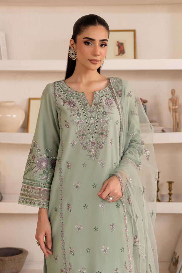 Arzou 3Pc - Embroidered Solid Dress