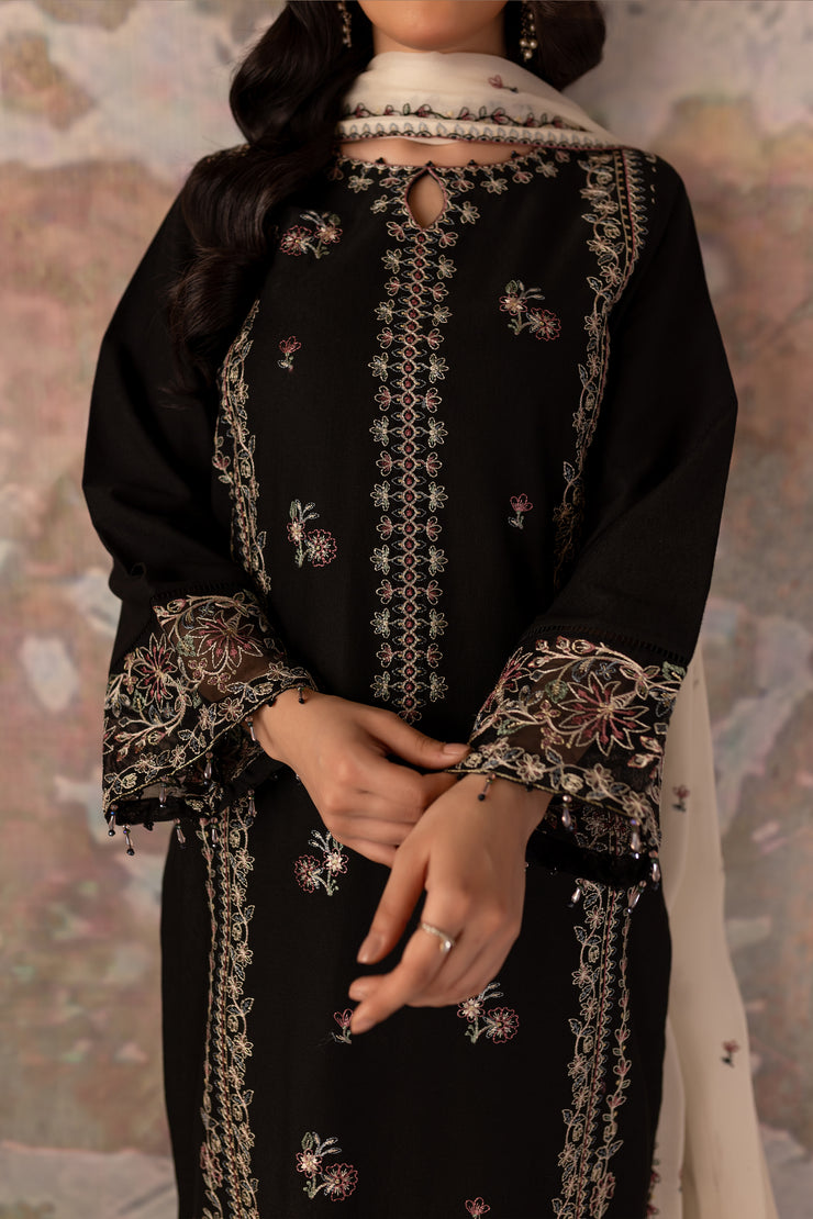 Black List 3Pc - Embroidered Karandi Dress