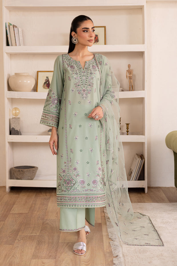 Arzou 3Pc - Embroidered Solid Dress