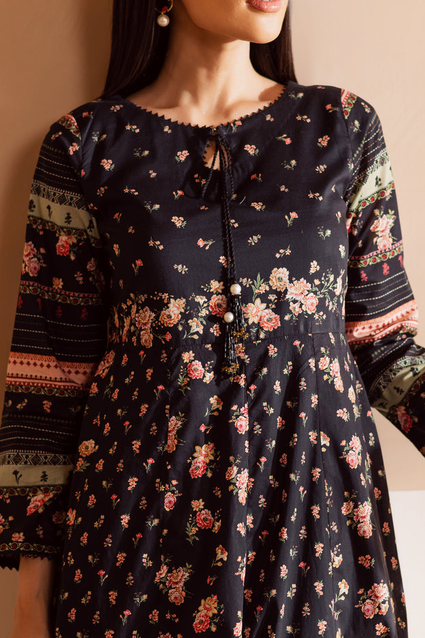 Black Bella 2Pc - Printed Lawn Dress