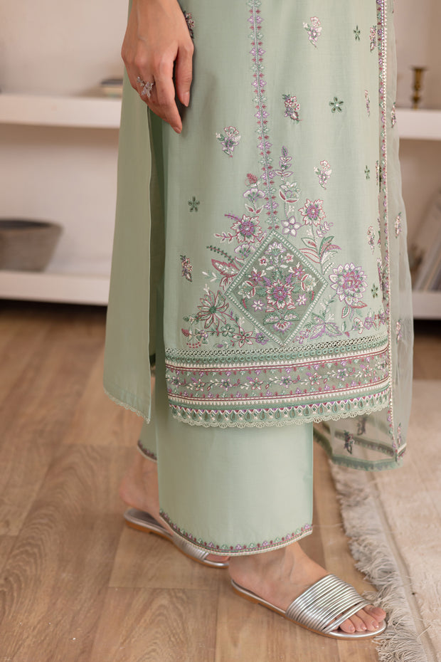 Arzou 3Pc - Embroidered Solid Dress