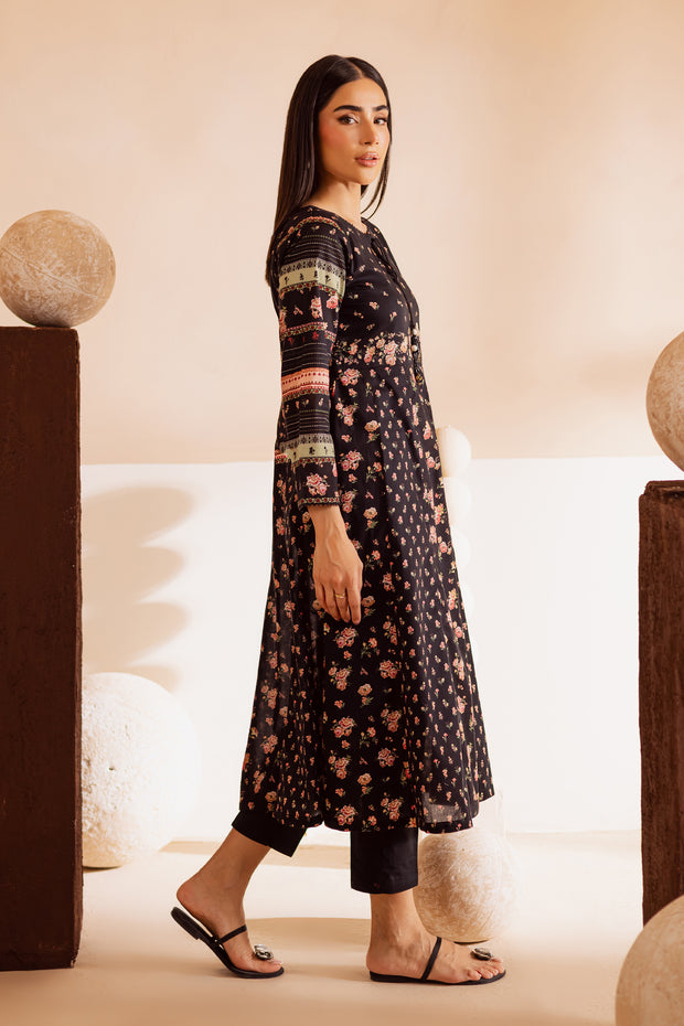 Black Bella 2Pc - Printed Lawn Dress