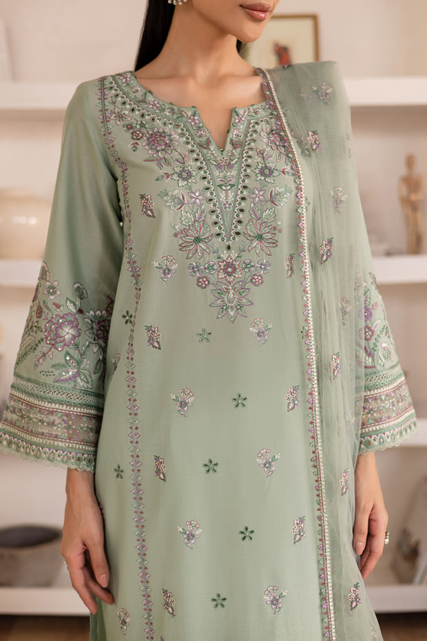 Arzou 3Pc - Embroidered Solid Dress