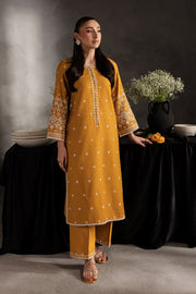 Mustard Jasper 2Pc - Embroidered Karandi dress