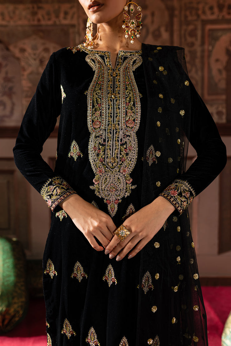 Siyah Gul 3Pc- Embroidered Luxe Pret