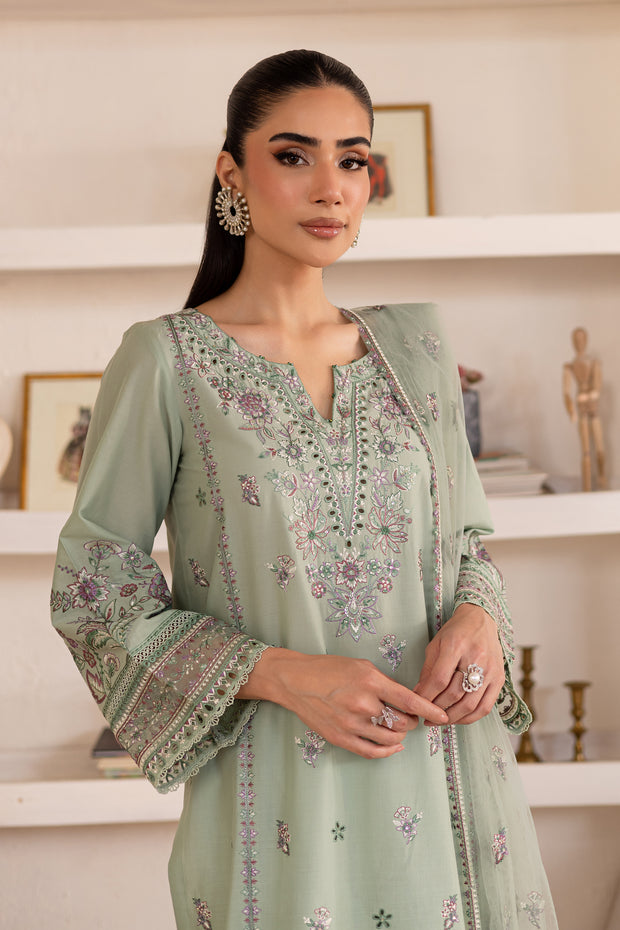 Arzou 3Pc - Embroidered Solid Dress