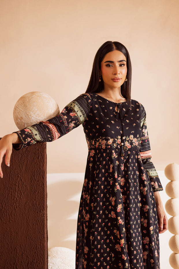 Black Bella 2Pc - Printed Lawn Dress