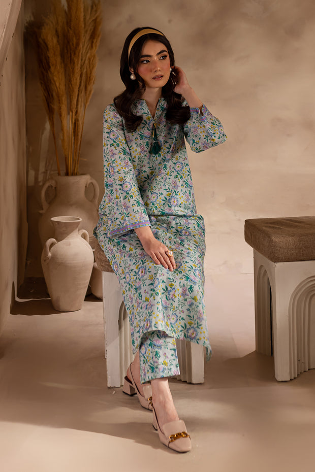 Asna 2Pc - Printed Khaddar Dress