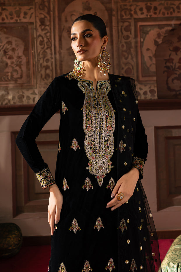 Siyah Gul 3Pc- Embroidered Luxe Pret