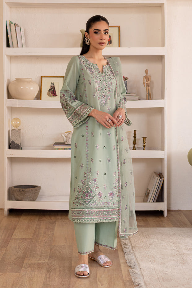 Arzou 3Pc - Embroidered Solid Dress