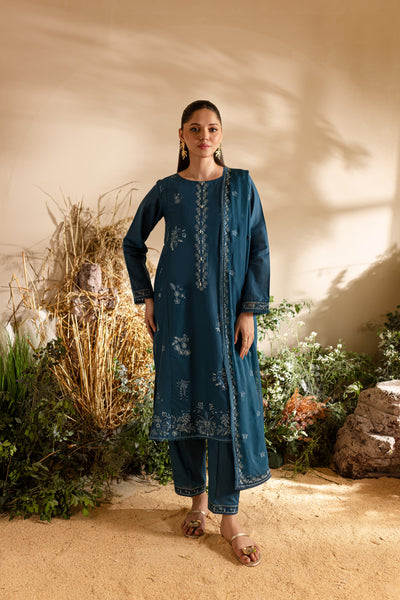 Rowena Darcy 3Pc - Embroidered Lawn Dress