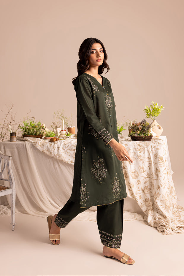 Zale 2Pc - Embroidered Lawn Dress