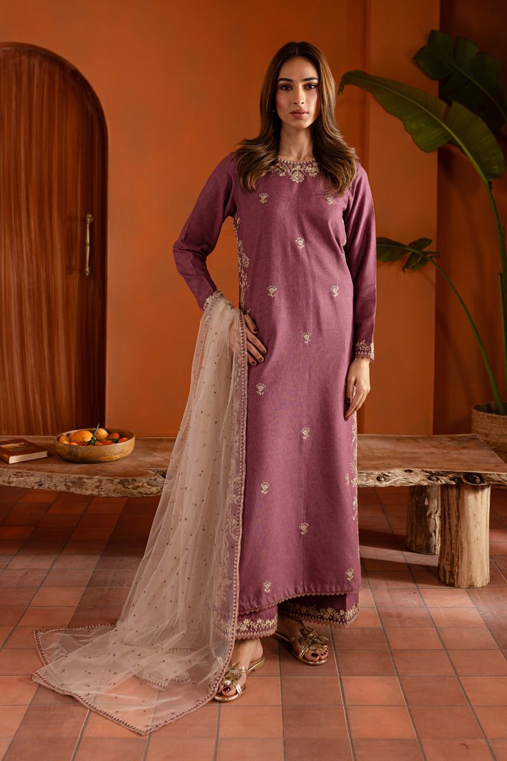 Amriti 3Pc- Embroidered Karandi Dress