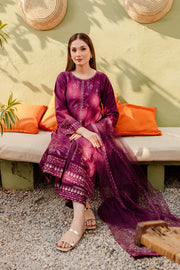 Plum 3Pc - Embroidered Karandi Dress