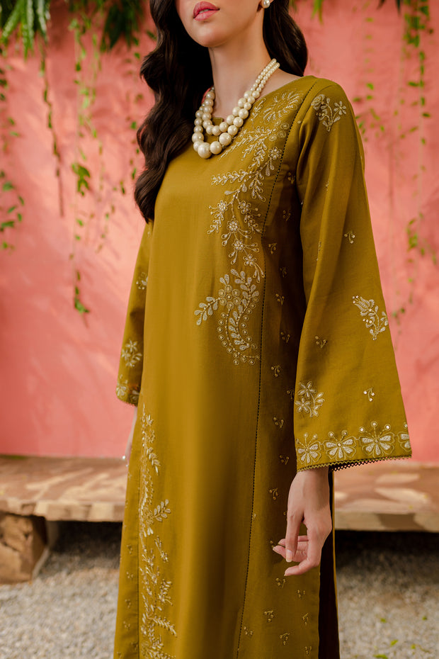 Meeray 2Pc - Embroidered Khaddar Dress