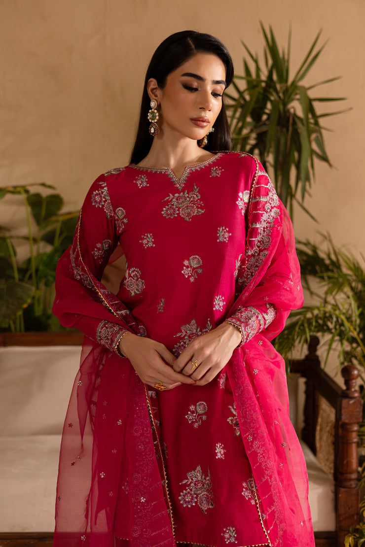 Zinnia 3Pc - Embroidered Solid Dress