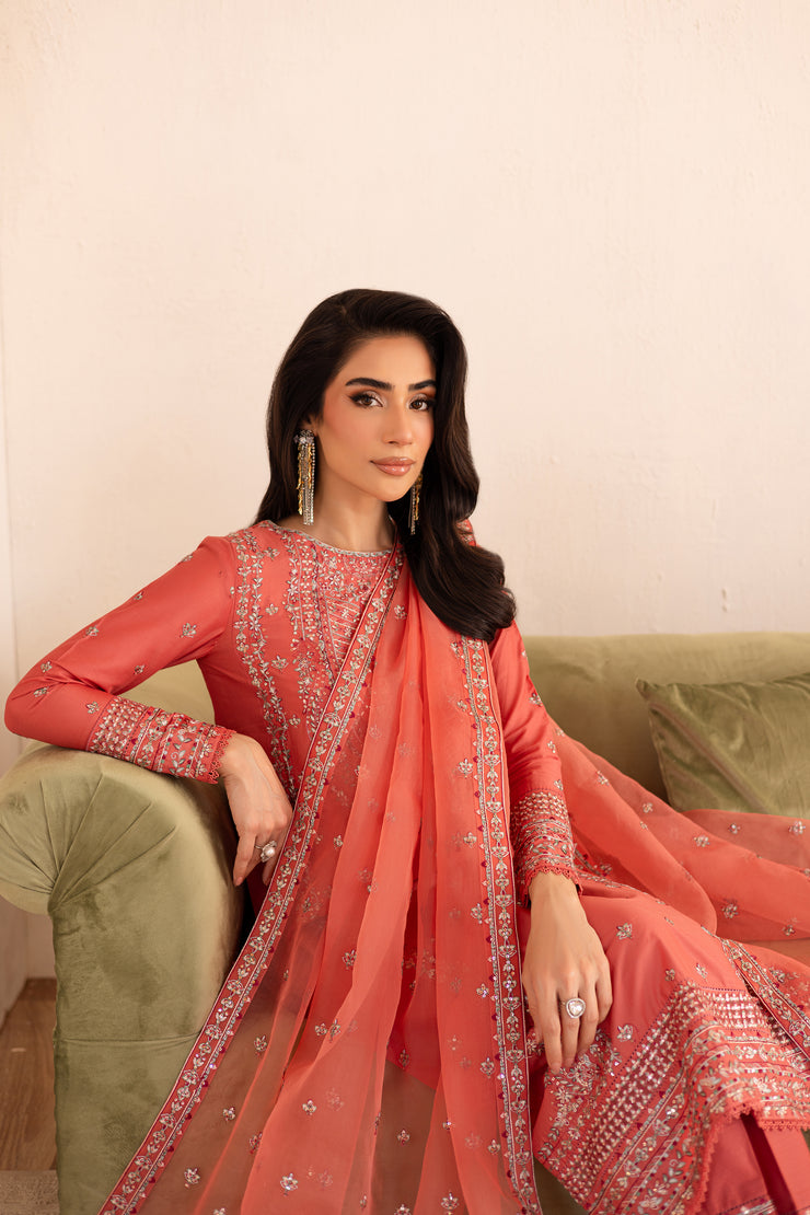 Fika 3Pc - Embroidered Solid Dress