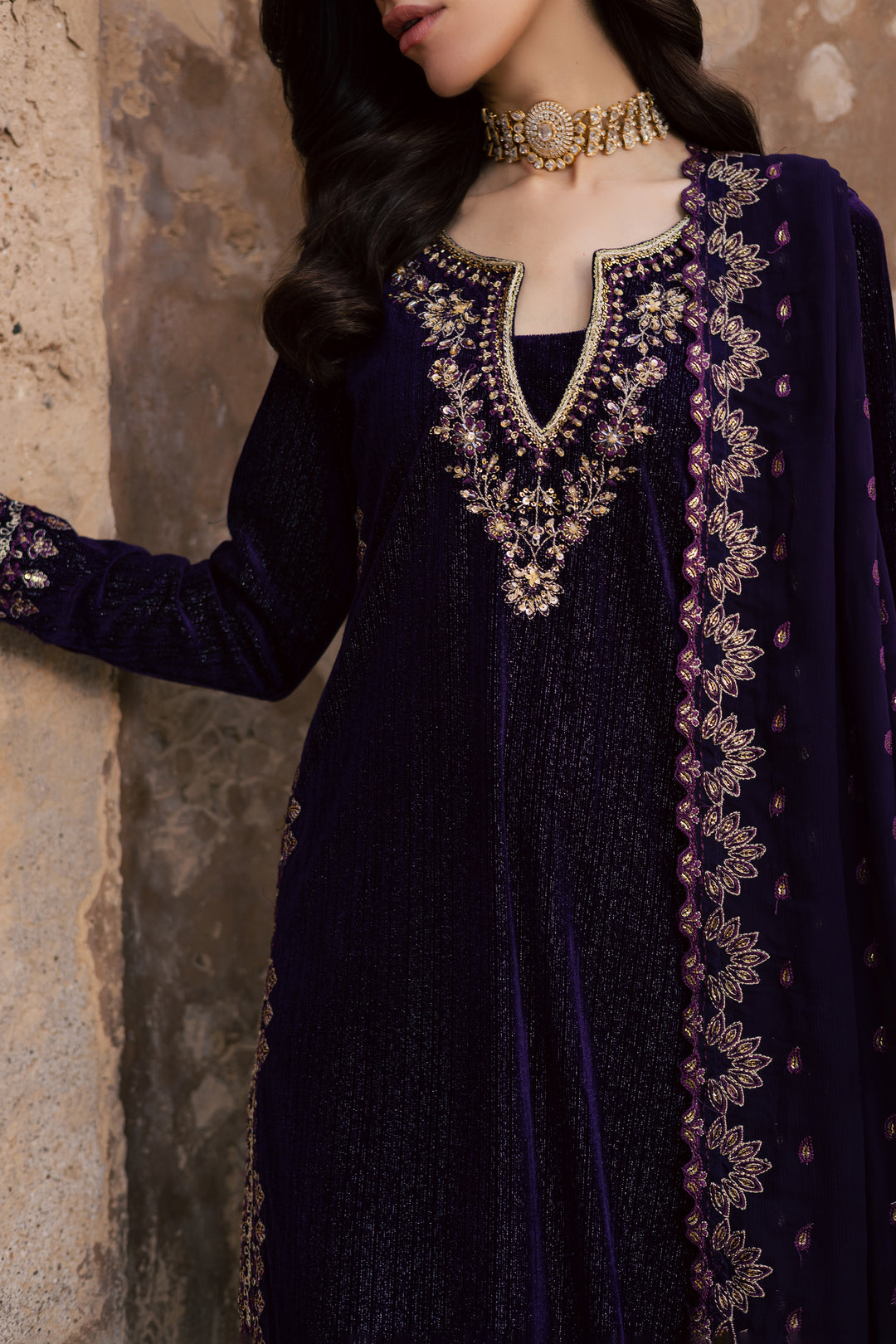 sachin and babi light blue dress Velvet Embroidered Prom Dress Gold Lace Royal Blue Velvet Long Sleeve Prom  Gown