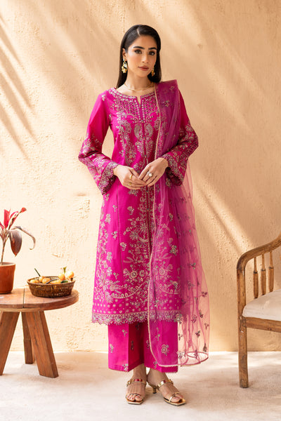 Dastak 3Pc - Embroidered Solid Dress