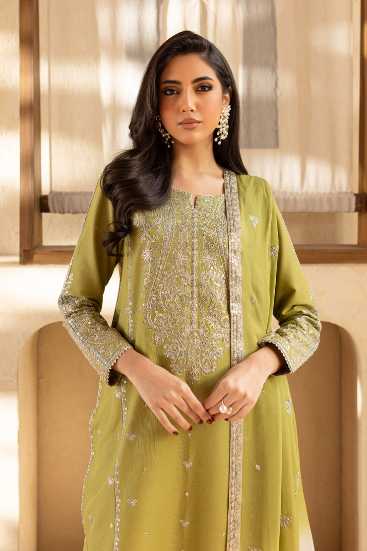 Mileno 3Pc - Embroidered Khaddar Dress