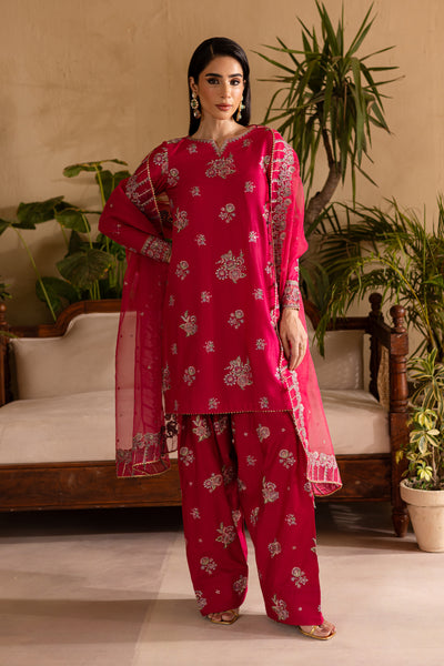 Zinnia 3Pc - Embroidered Solid Dress