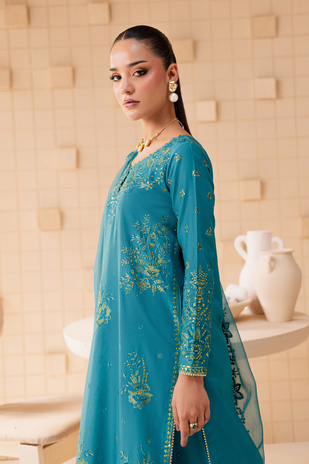 Dalilah 3Pc - Embroidered Lawn Dress