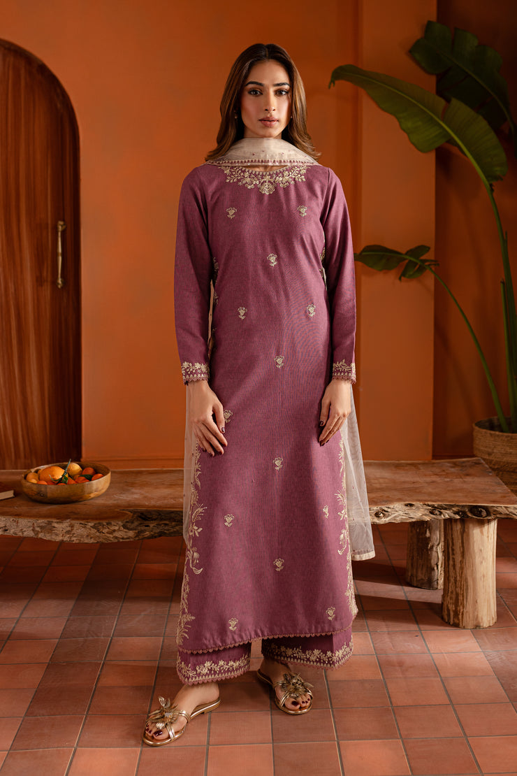 Amriti 3Pc- Embroidered Karandi Dress