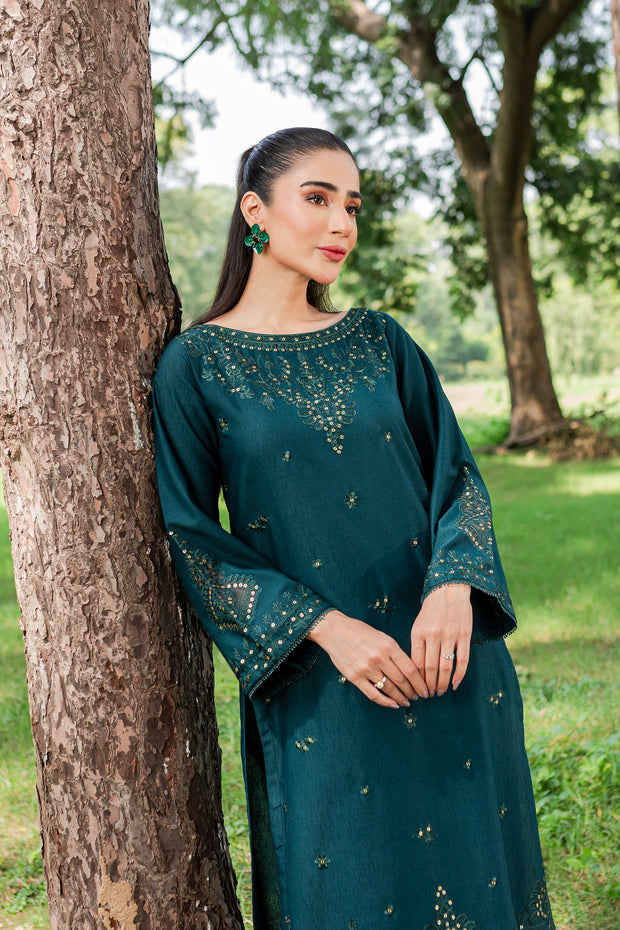 Eclat 2Pc - Embroidered Karandi Dress