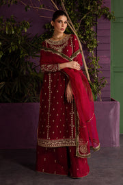 Laal 3Pc - Embroidered Solid Dress