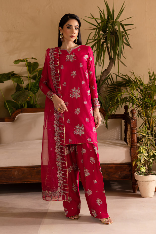 Zinnia 3Pc - Embroidered Solid Dress