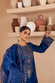 Claudette 3Pc - Embroidered Lawn Dress