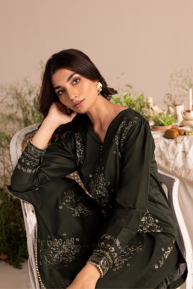 Zale 2Pc - Embroidered Lawn Dress