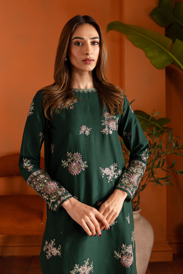 Grinch 2Pc - Embroidered Khaddar Dress