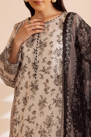 Siyah 3Pc - Printed Lawn Dress
