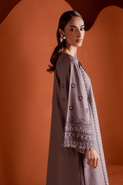 Khaddar shirt with cross stitch embroidery paired with matching embroidered culottes. Ready to wear Pakistani South Asian