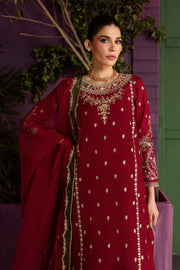 Laal 3Pc - Embroidered Solid Dress
