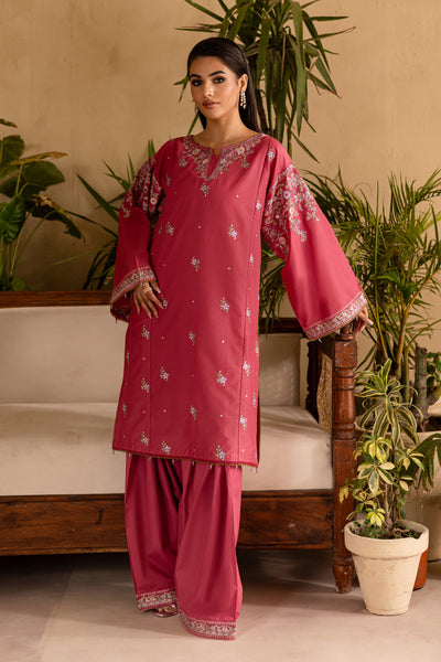 Blush 2Pc - Embroidered Solid Dress