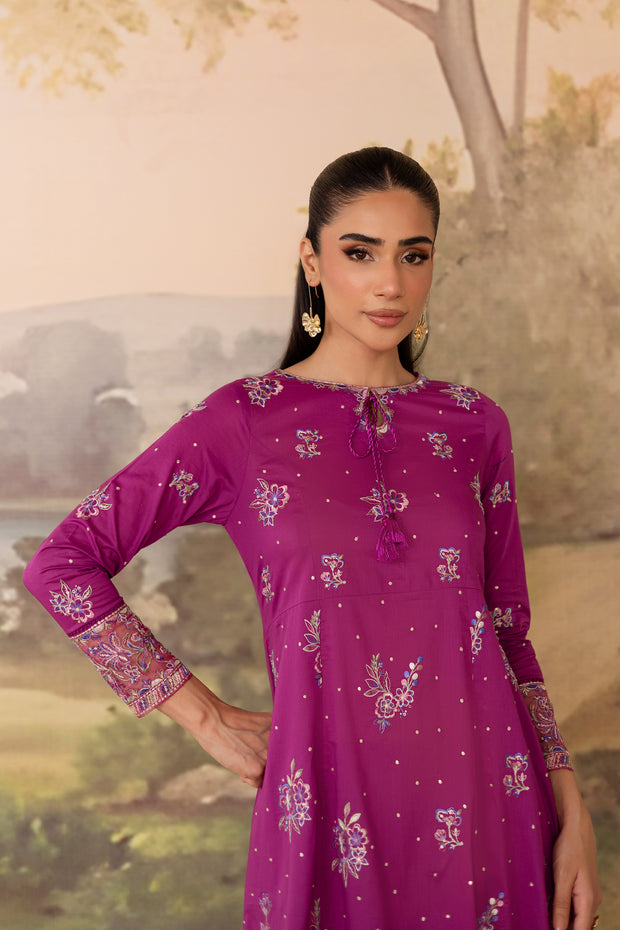 Mehlam 2Pc - Embroidered Solid Dress
