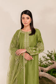 Mahur 3Pc - Embroidered Luxe PRET