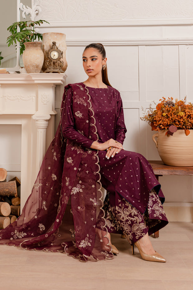 Sheen 3Pc - Embroidered Luxe PRET