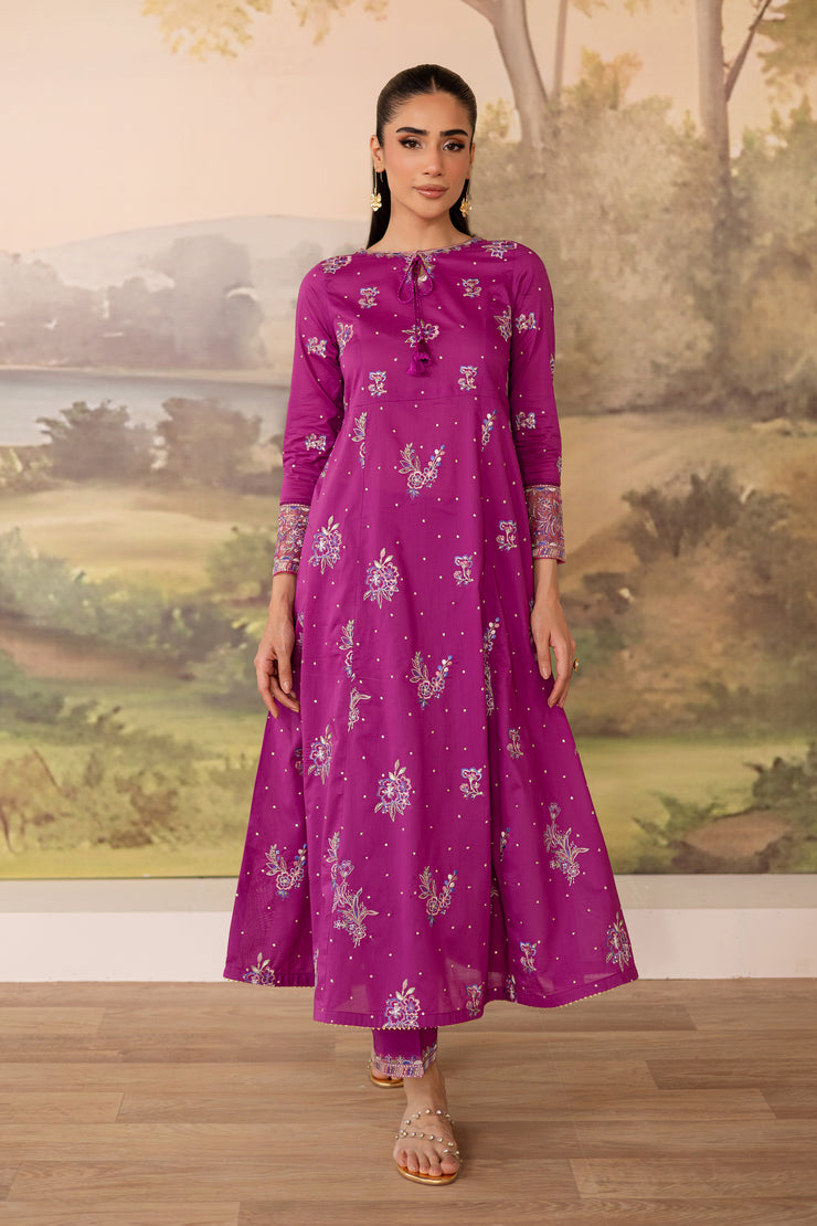 Mehlam 2Pc - Embroidered Solid Dress