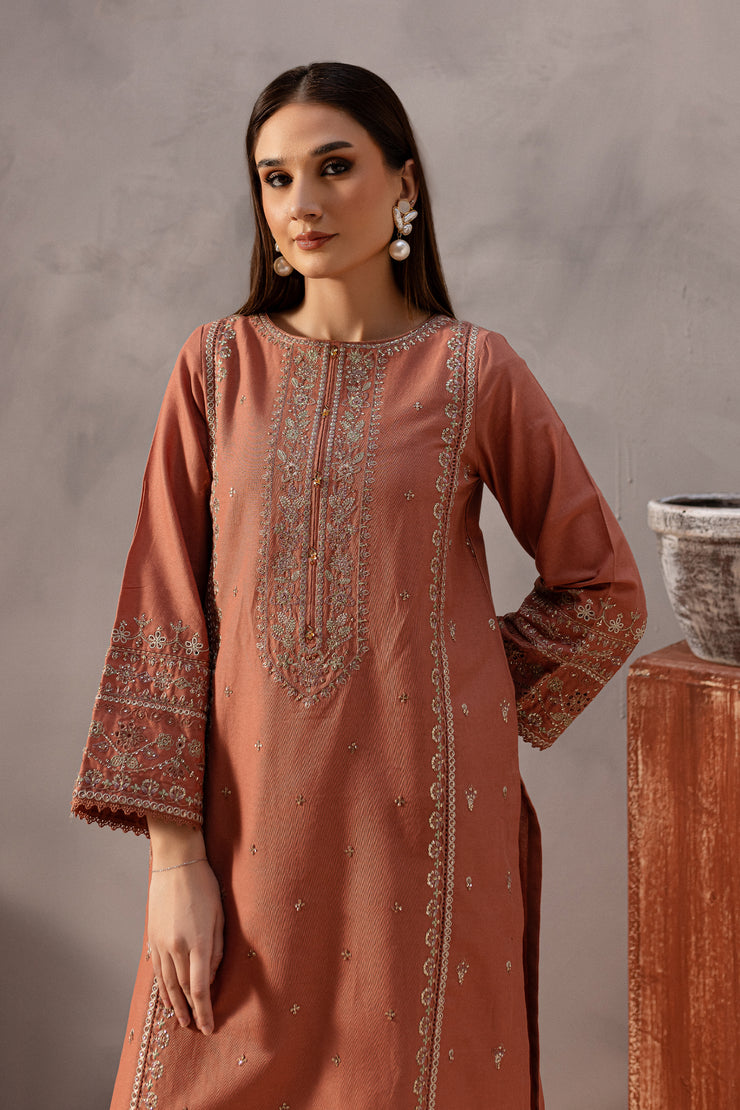 Note 2Pc - Embroidered Khaddar Dress