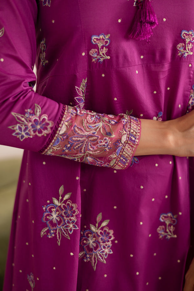 Mehlam 2Pc - Embroidered Solid Dress