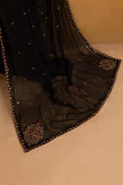 Black Wine 3Pc - Embroidered Khaddar Dress