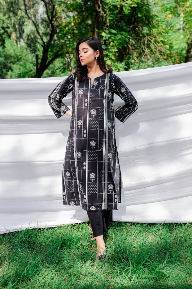 Black Morocco 2Pc - Printed Cambric Dress