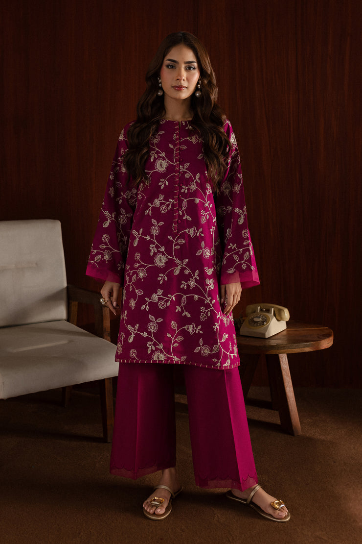 Bright Jewel 2Pc - Embroidered Khaddar Dress