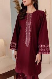 Ebony Ember 2Pc - Embroidered Khaddar Dress