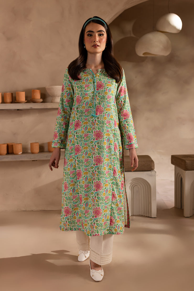 Blue Pearl 2Pc - Printed Khaddar Dress