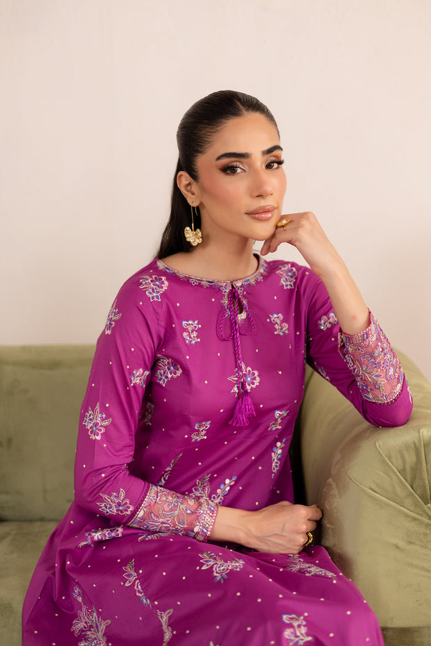 Mehlam 2Pc - Embroidered Solid Dress