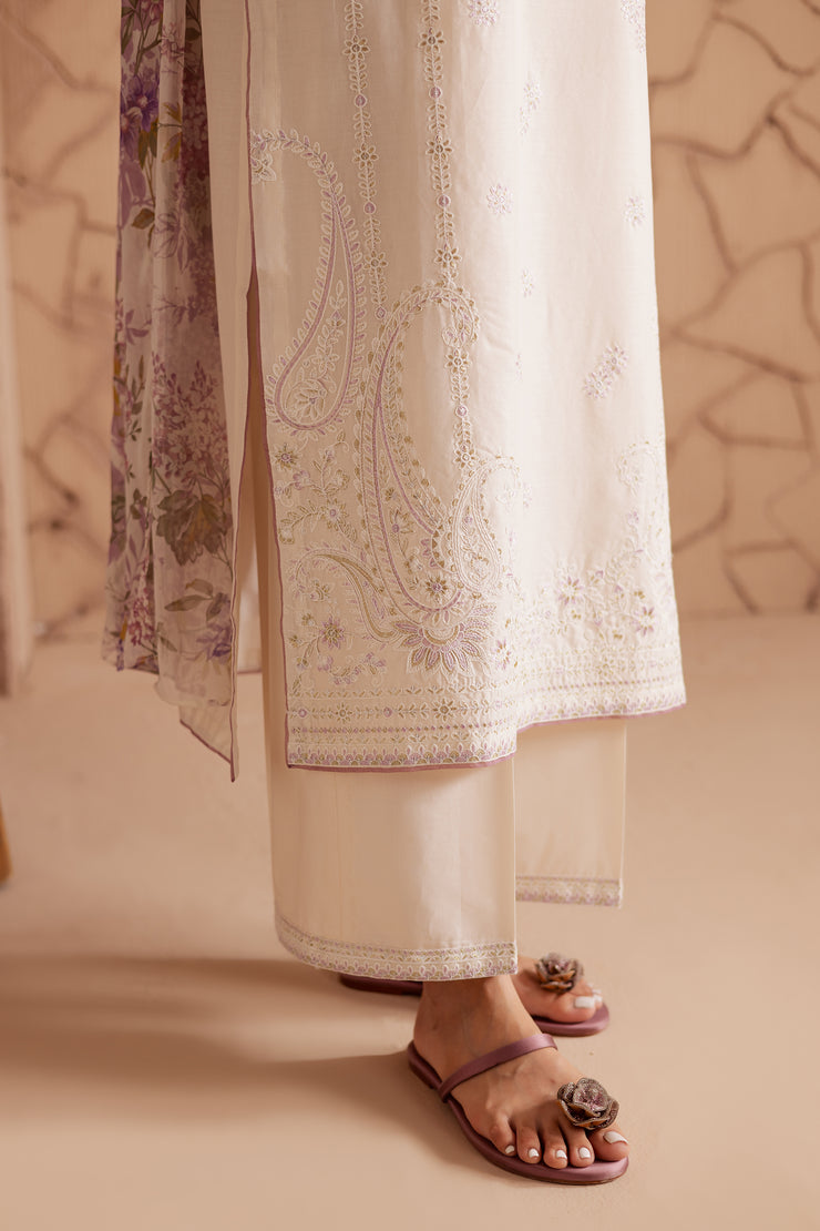 White Beast 3Pc - Embroidered Lawn Dress